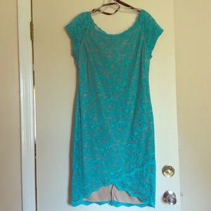 Teal Blue Lace Dress